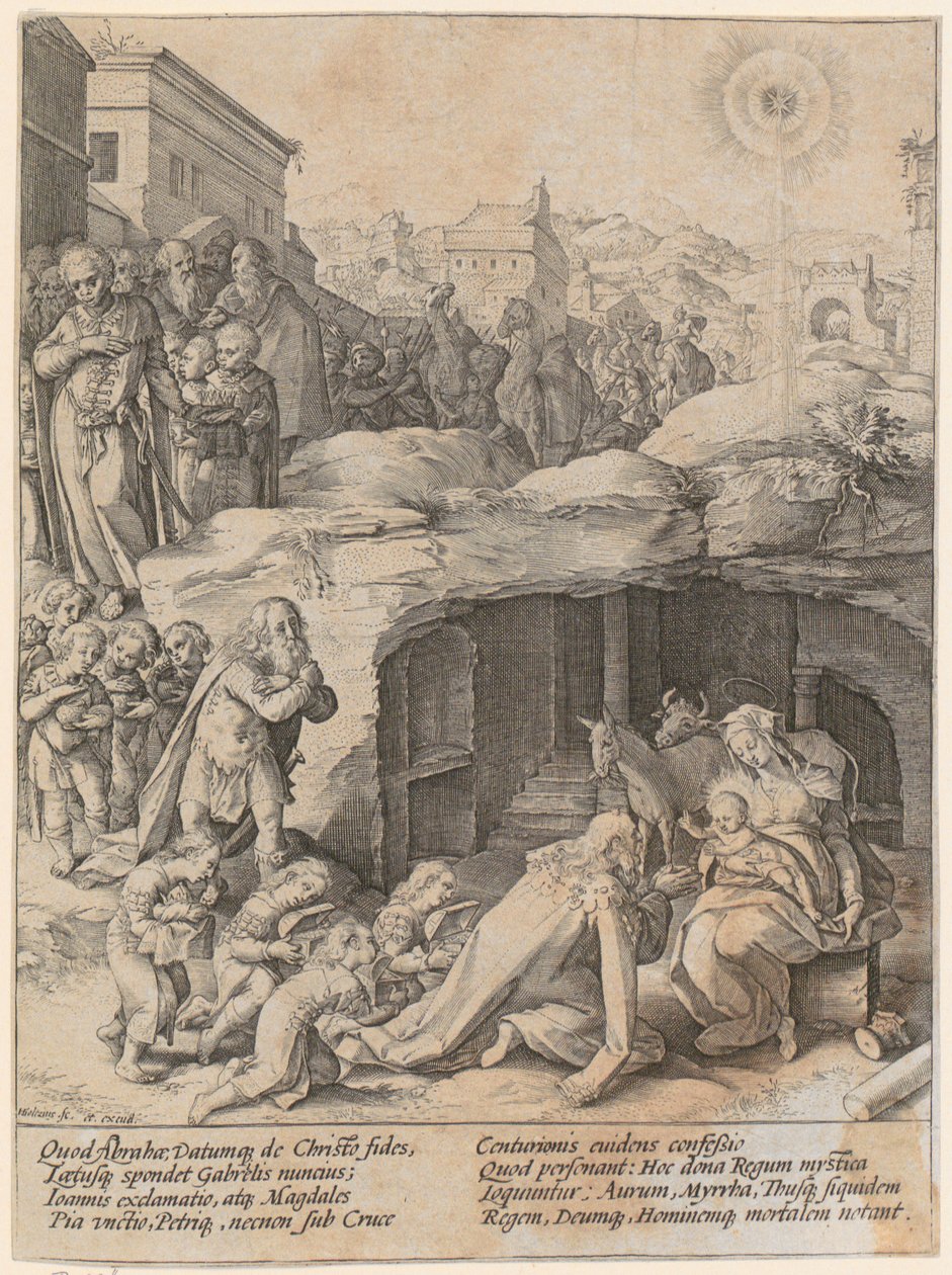 Kolmen kuninkaan palvonta tekijältä Hendrick Goltzius
