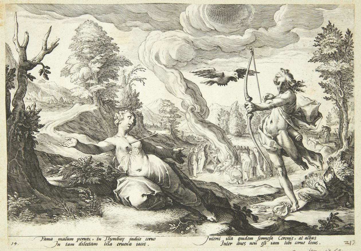 Apollo tappaa Koronin tekijältä Hendrick Goltzius