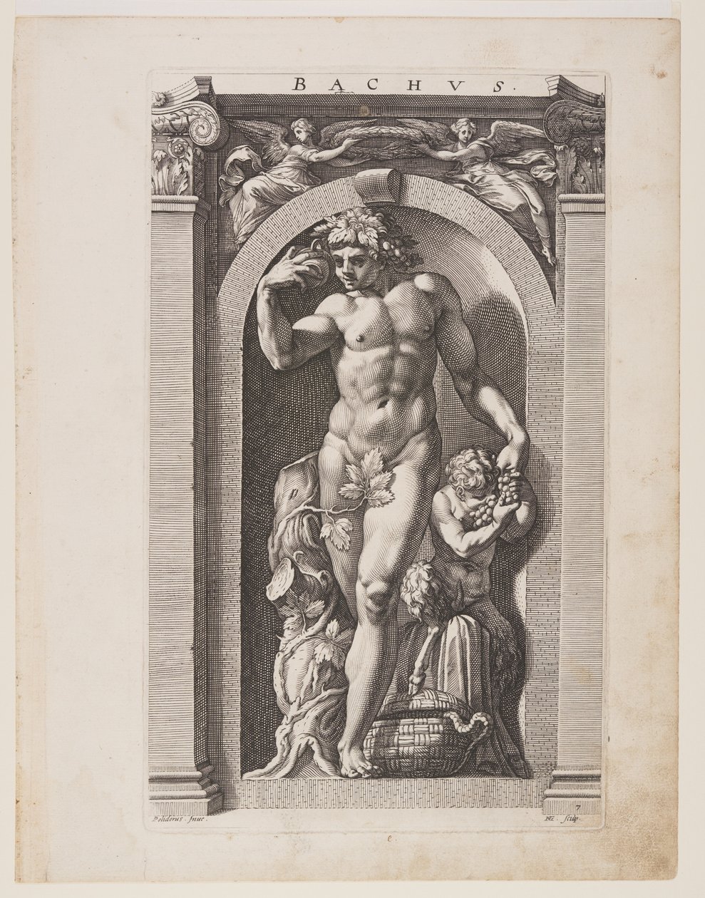 Bacchus, kahdeksasta pakanallisesta jumalasta tekijältä Hendrick Goltzius