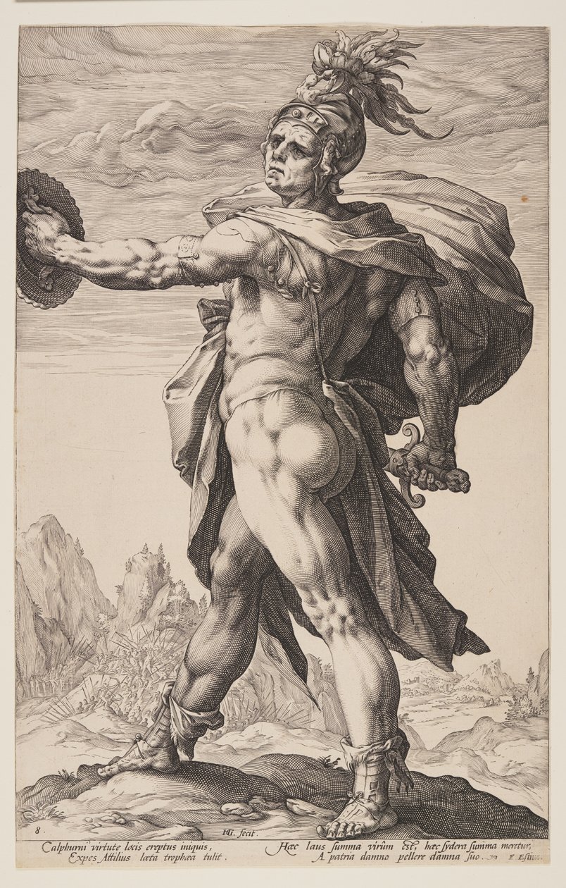Calphurnius, teoksesta Roomalaiset sankarit tekijältä Hendrick Goltzius