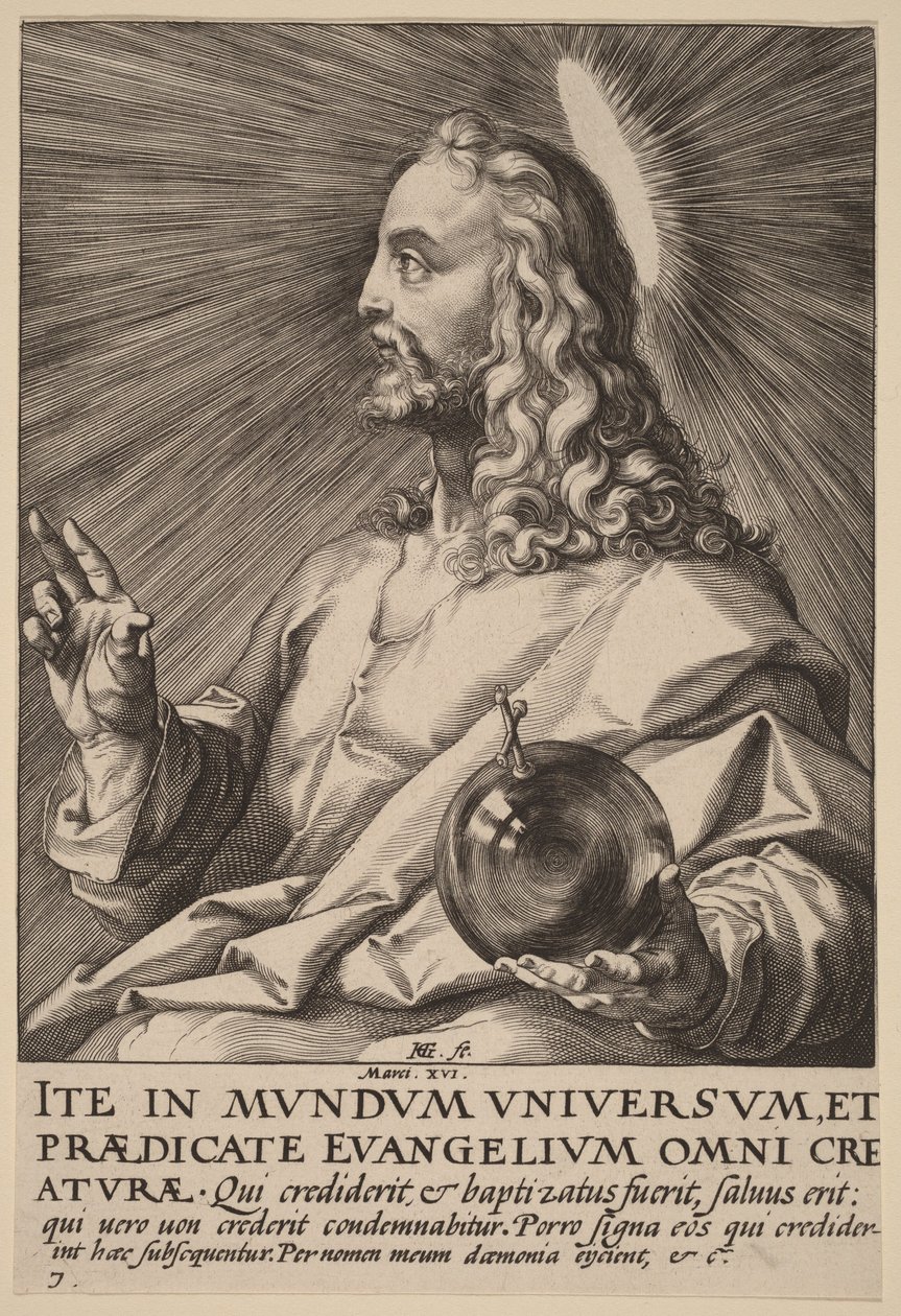 Kristus Salvator Mundina tekijältä Hendrick Goltzius