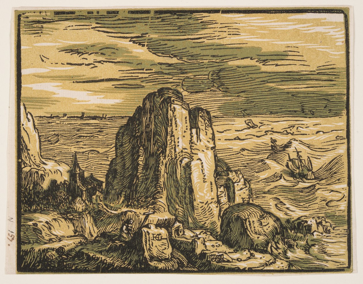 Kallio merenrannalla tekijältä Hendrick Goltzius