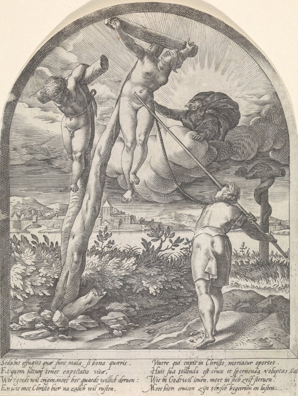 Ihmisen täytyy tappaa halunsa The Spiritual Hunts (sarjan nimi) tekijältä Hendrick Goltzius