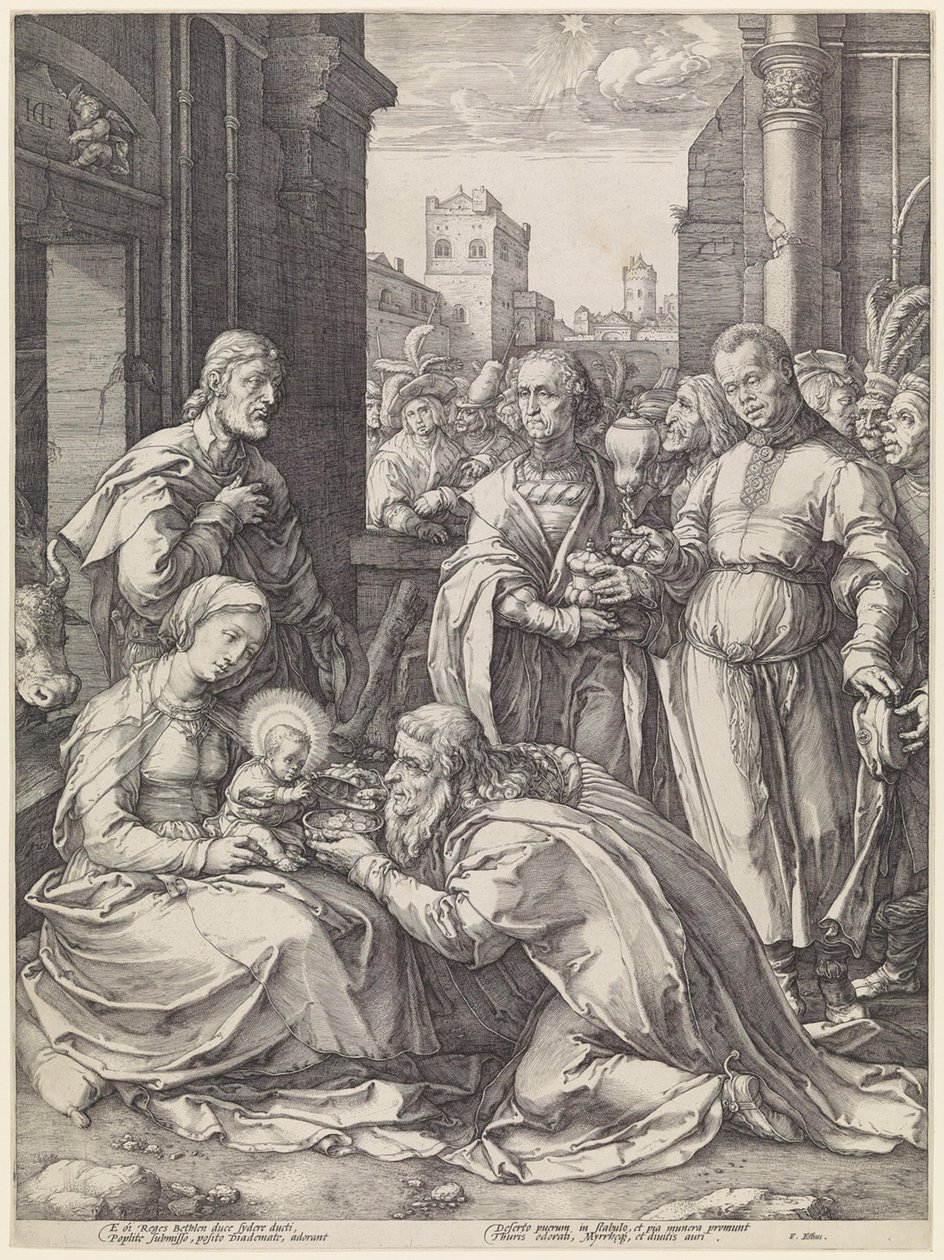 Kolme kuningasta tekijältä Hendrick Goltzius