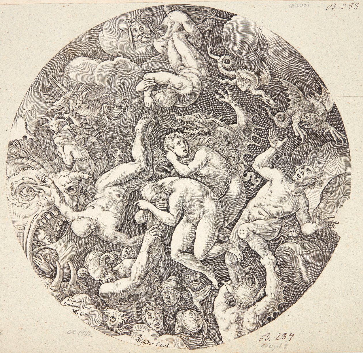 Tuomittujen kaatuminen tekijältä Hendrick Goltzius