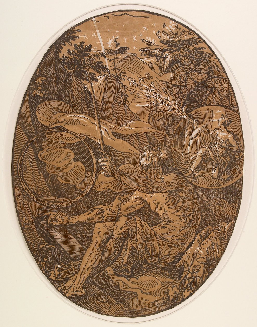 Demogorgon in der Höhle der Ewigkeit tekijältä Hendrick Goltzius