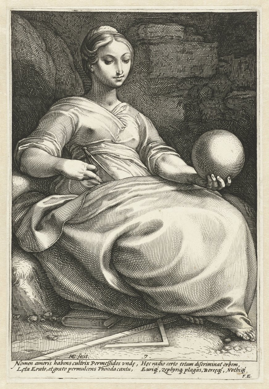 Erato The Nine Muses (sarjan nimi) tekijältä Hendrick Goltzius