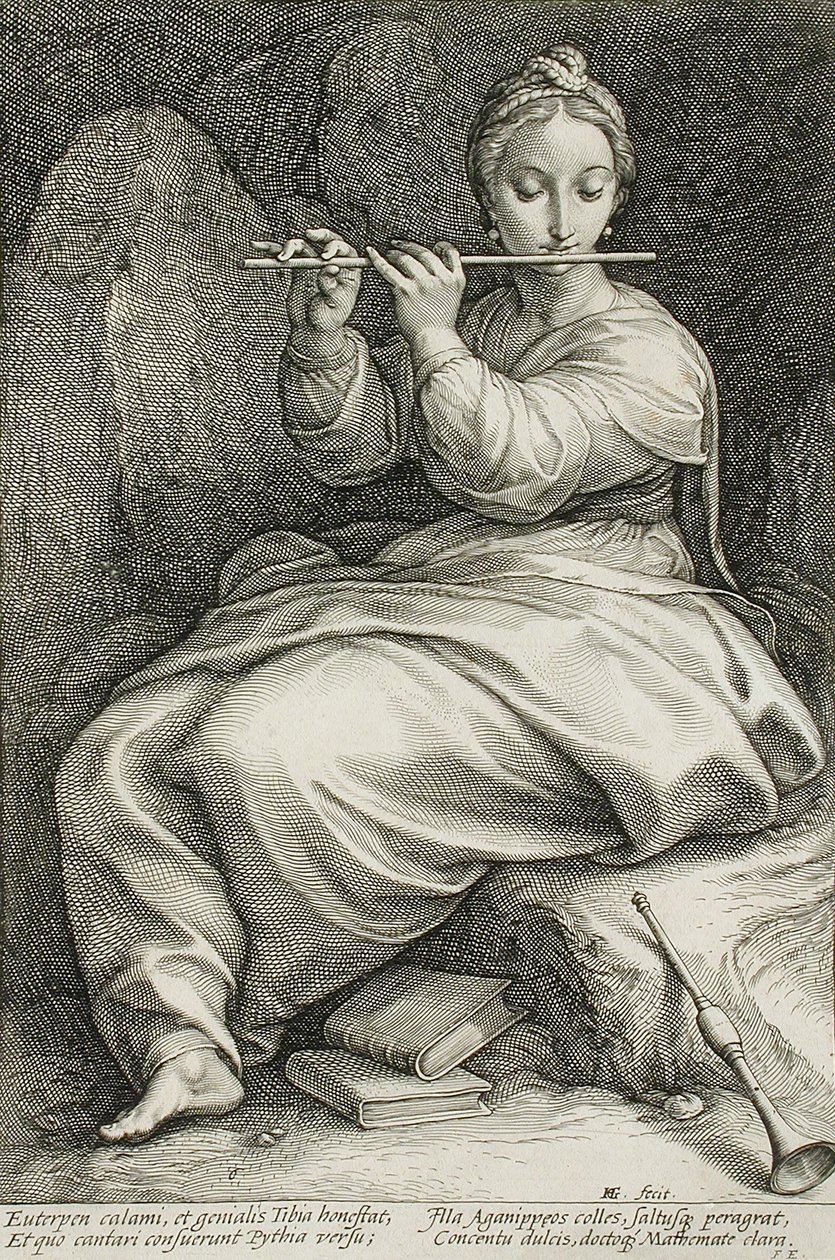 Euterpe tekijältä Hendrick Goltzius