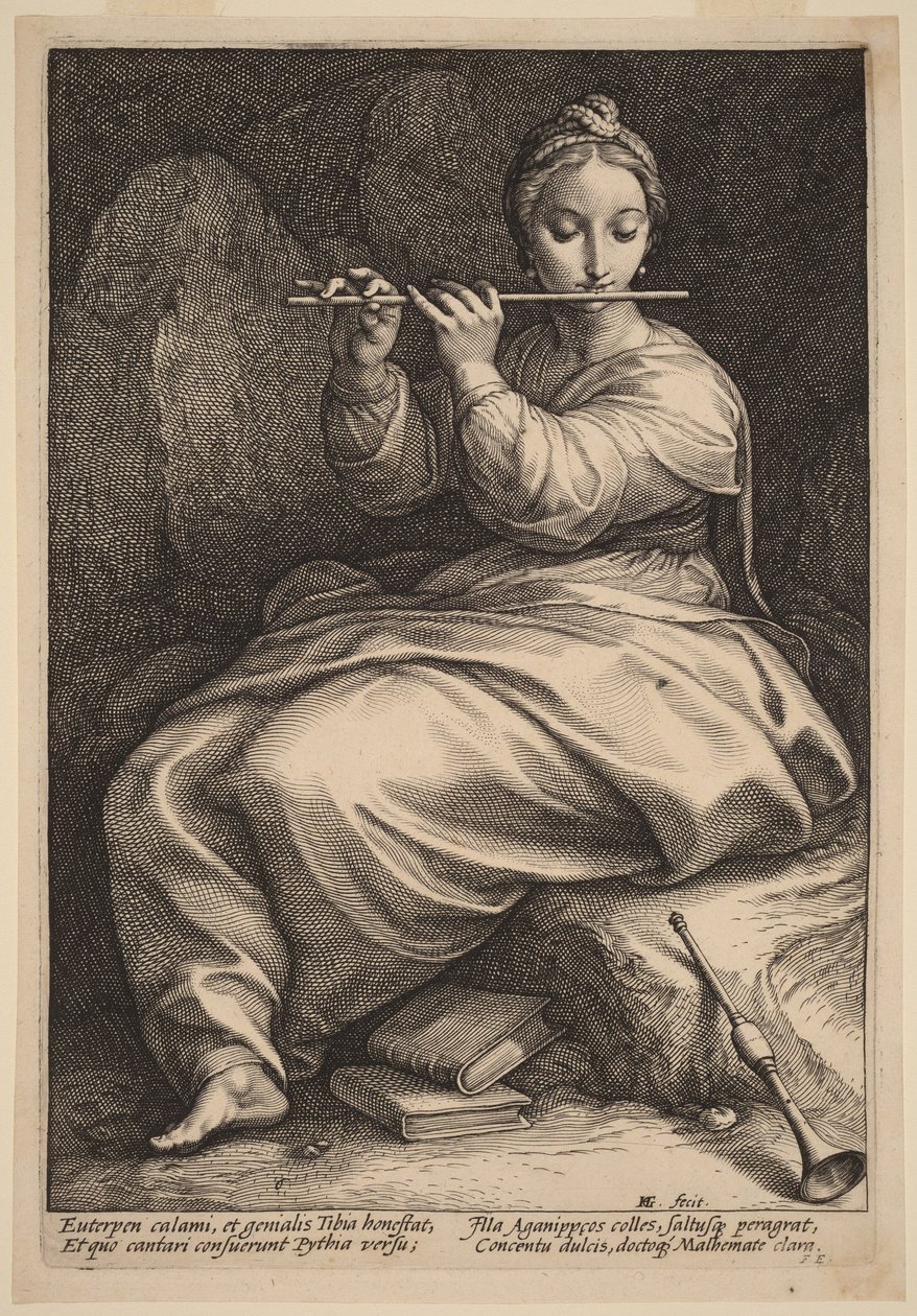 Euterpe tekijältä Hendrick Goltzius