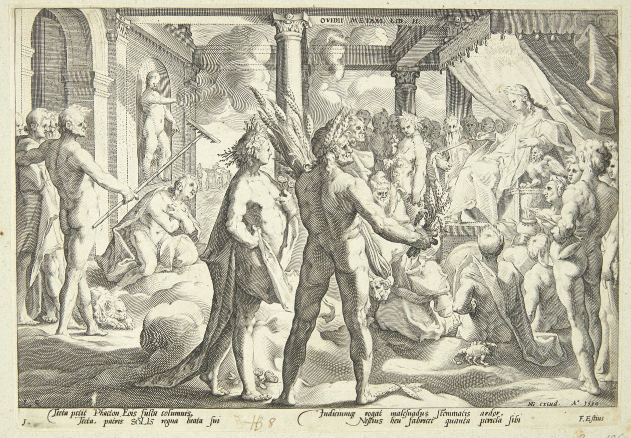 Phaeton pyytää aurinkovaunuja tekijältä Hendrick Goltzius