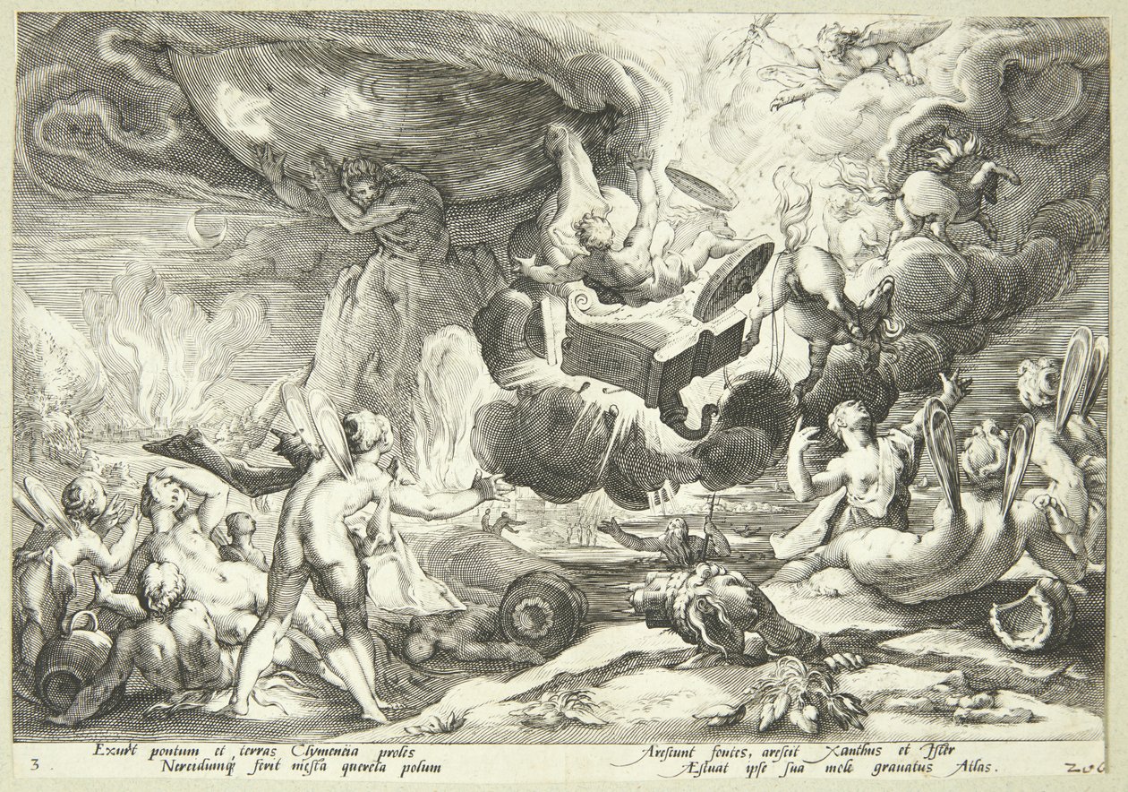 Phaetonin kaatuminen tekijältä Hendrick Goltzius