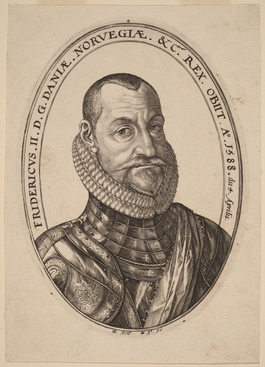 Fredrik II, Tanskan ja Norjan kuningas tekijältä Hendrick Goltzius