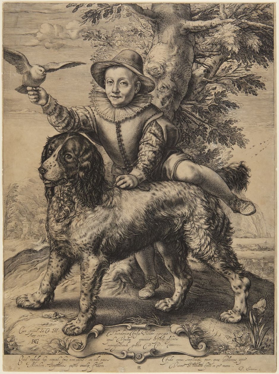 Frederick de Vries ja Goltziusin koira tekijältä Hendrick Goltzius