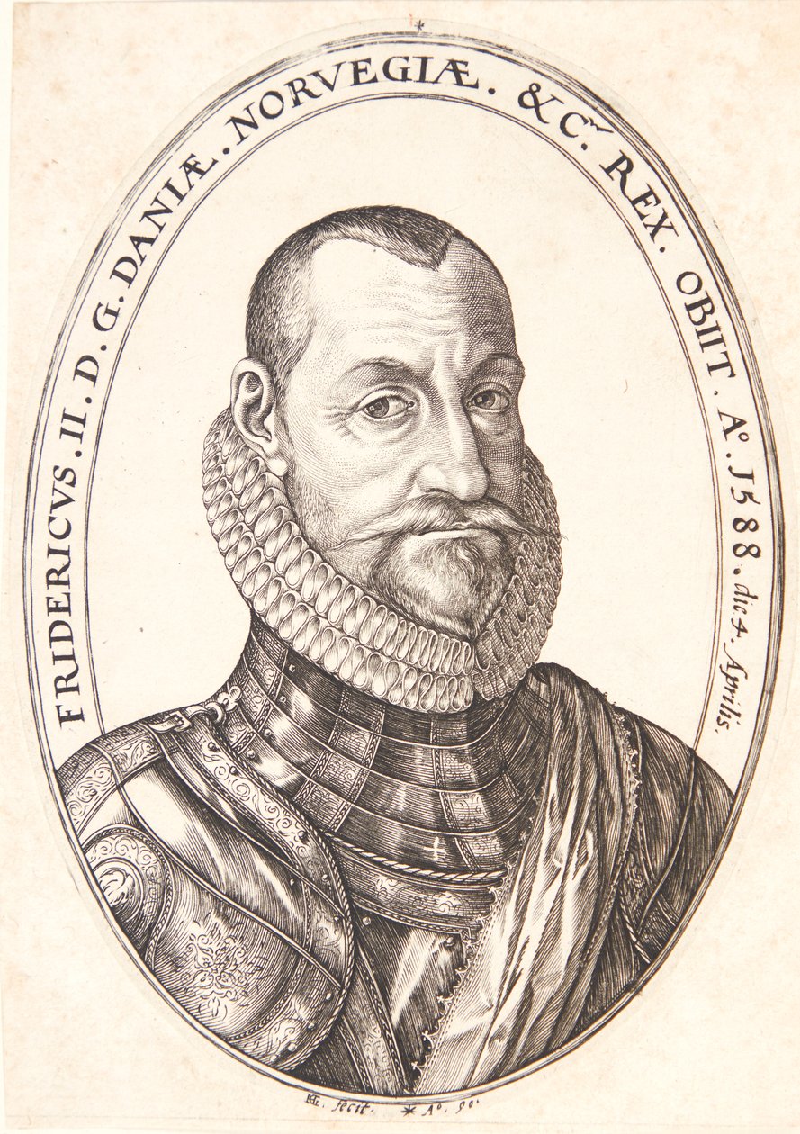 Fredrik II, Tanskan ja Norjan kuningas tekijältä Hendrick Goltzius