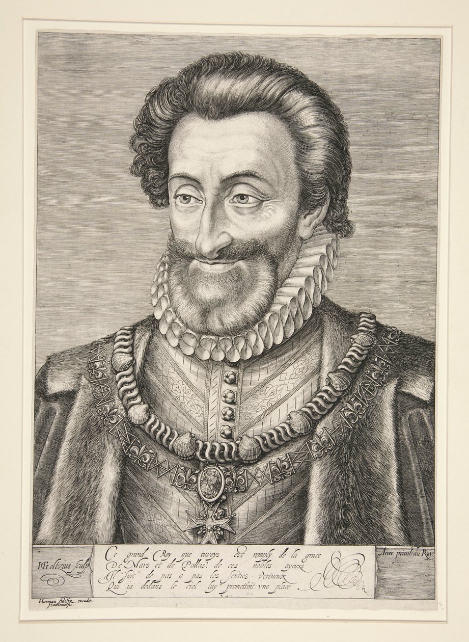 Henrik IV, Ranskan ja Navarran kuningas tekijältä Hendrick Goltzius