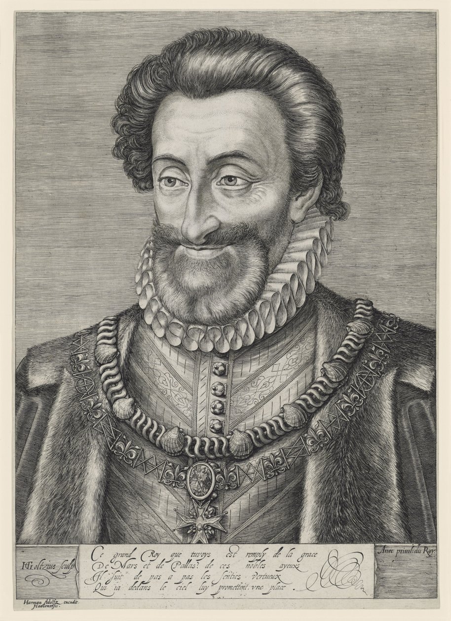 Henrik IV, Ranskan ja Navarran kuningas tekijältä Hendrick Goltzius