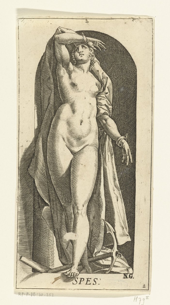 Pino Spes (otsikko objektissa) Seitsemän hyvettä (sarjan nimi) tekijältä Hendrick Goltzius