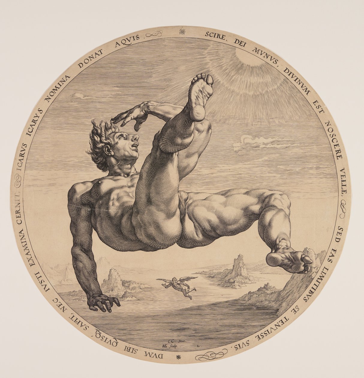 Ikaros, elokuvasta The Four Disgracers (Neljä häpäisijää) tekijältä Hendrick Goltzius