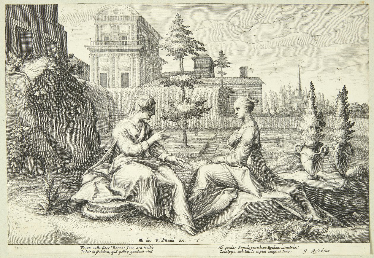 Beroëksi naamioitunut Juno varoittaa Semeleä tekijältä Hendrick Goltzius