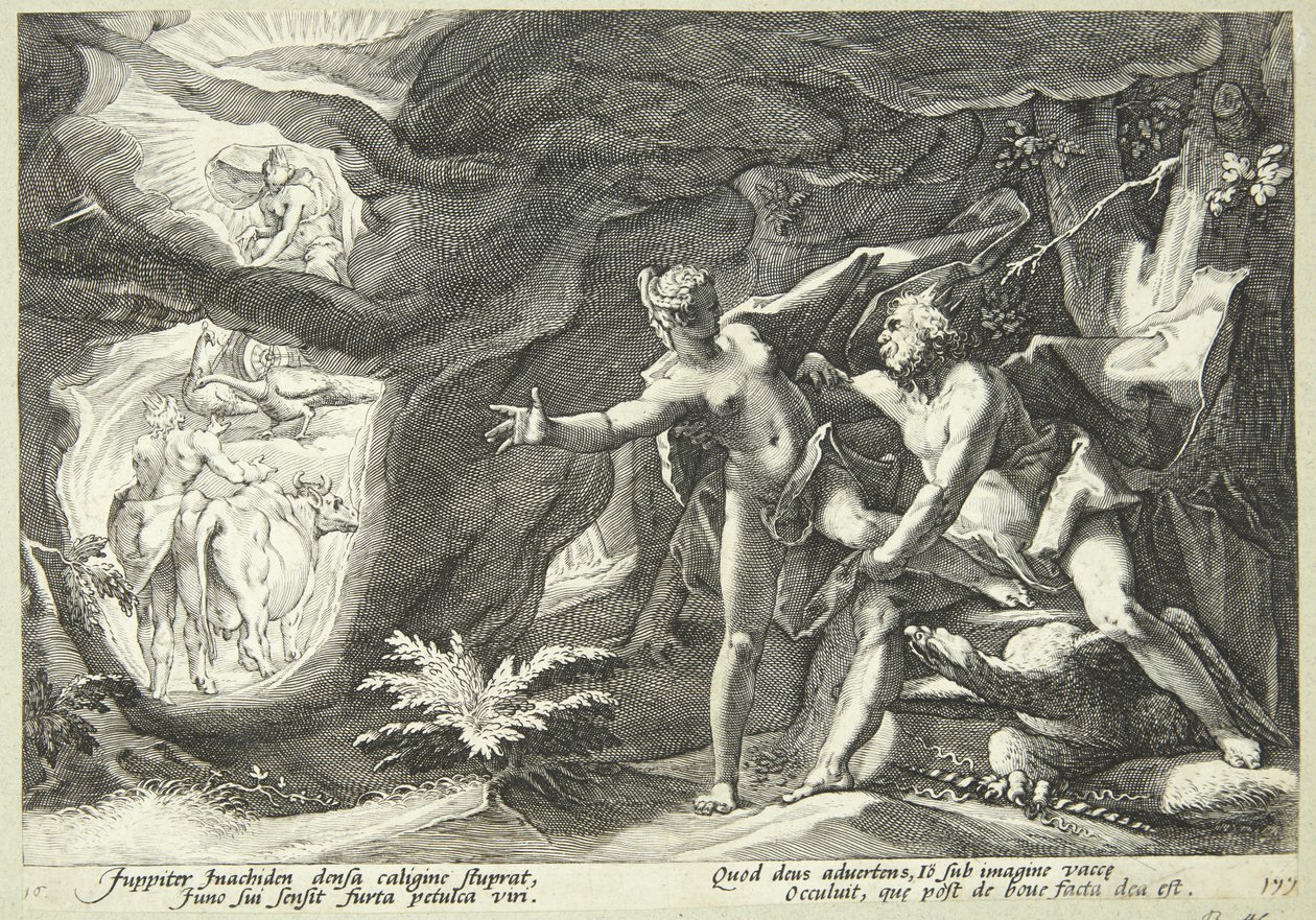 Jupiter ja Io tekijältä Hendrick Goltzius