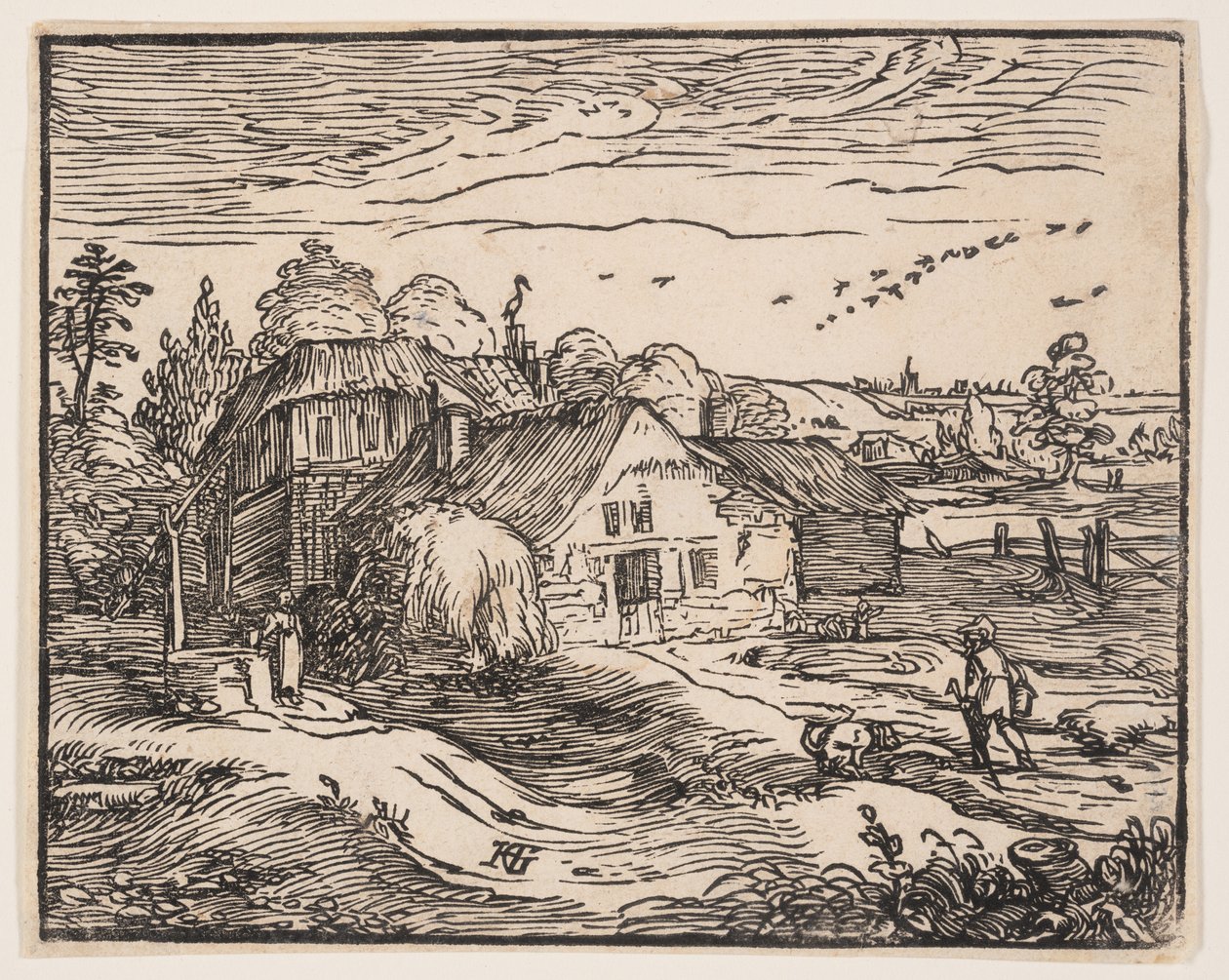 Maisema ja maalaistalo tekijältä Hendrick Goltzius