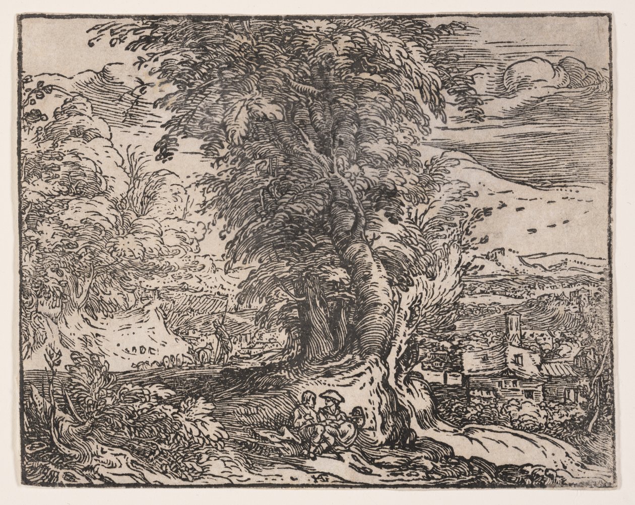 Maisema ja paimen pariskunta tekijältä Hendrick Goltzius