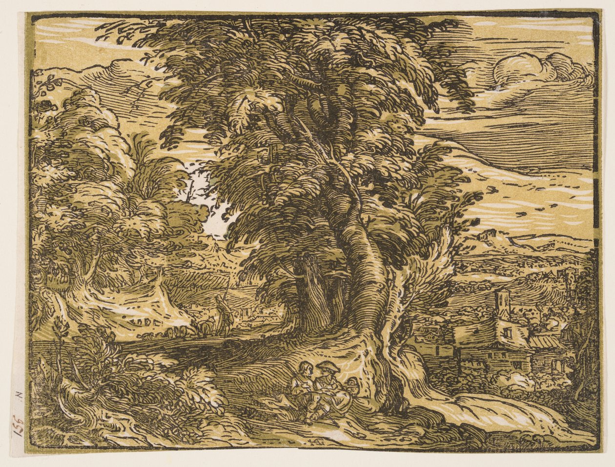 Maisema ja paimen pariskunta tekijältä Hendrick Goltzius