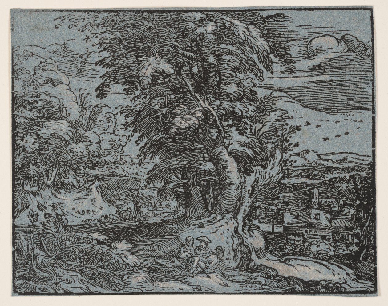Maisema ja paimen pariskunta tekijältä Hendrick Goltzius