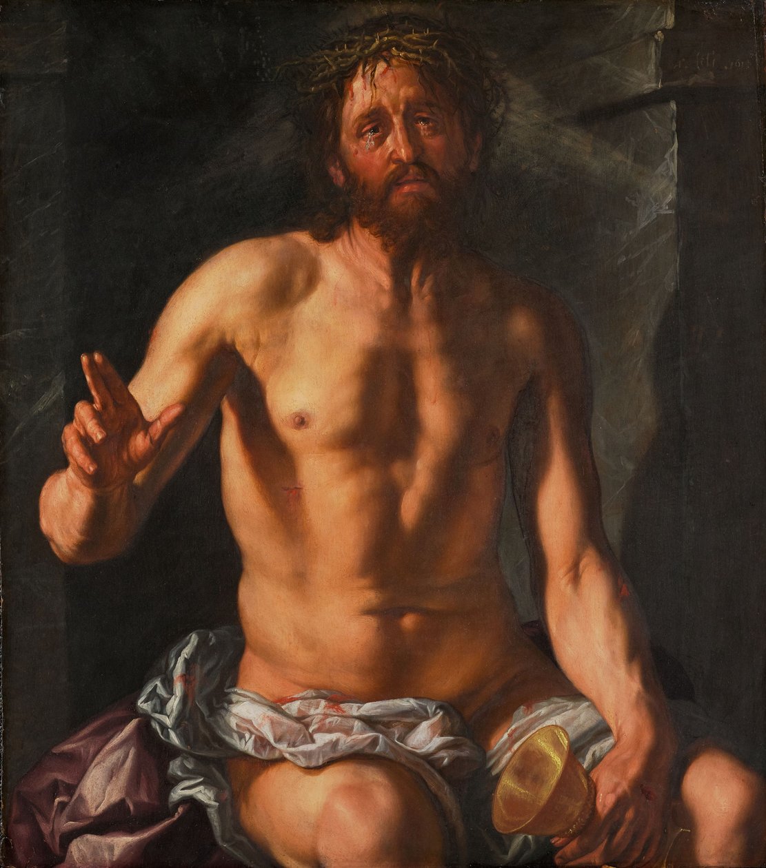 Kärsimysten mies ja malja (Kristus Lunastajana) tekijältä Hendrick Goltzius