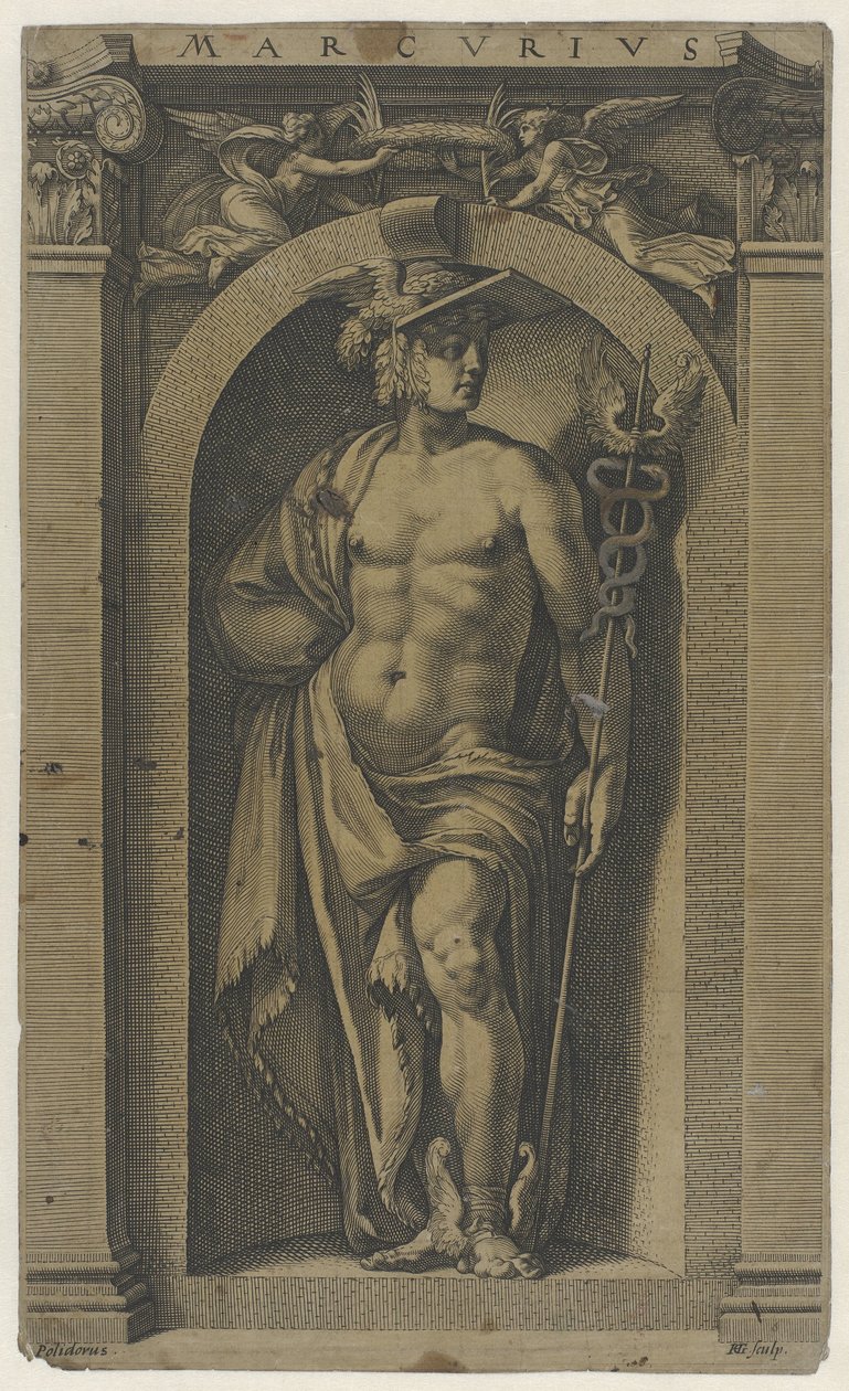 Merkurius Marcus (otsikko esineessä) tekijältä Hendrick Goltzius
