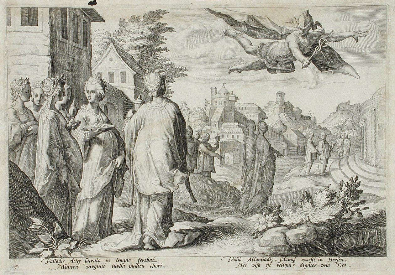 Merkurius rakastuu Herseen, Kekropsin tyttäreen tekijältä Hendrick Goltzius