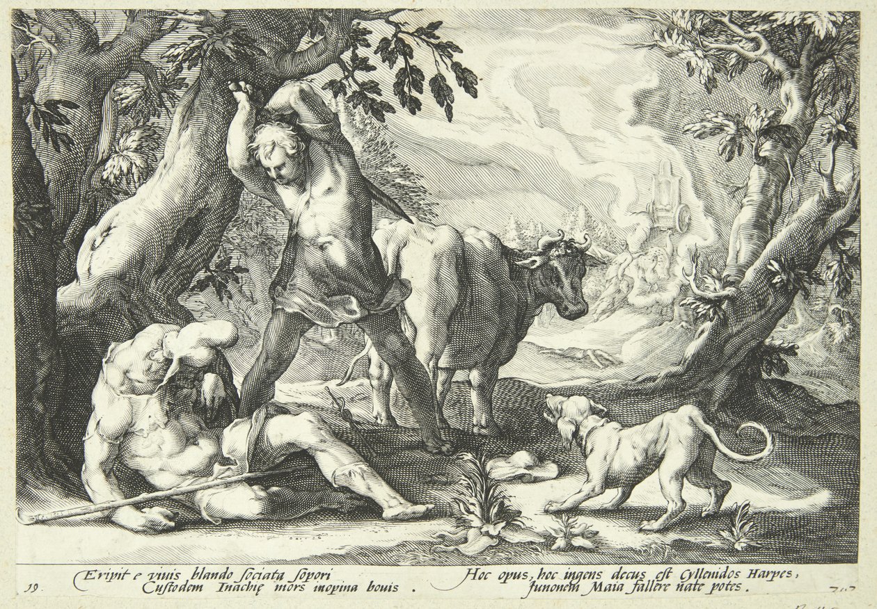 Merkurius tappaa Argusin tekijältä Hendrick Goltzius
