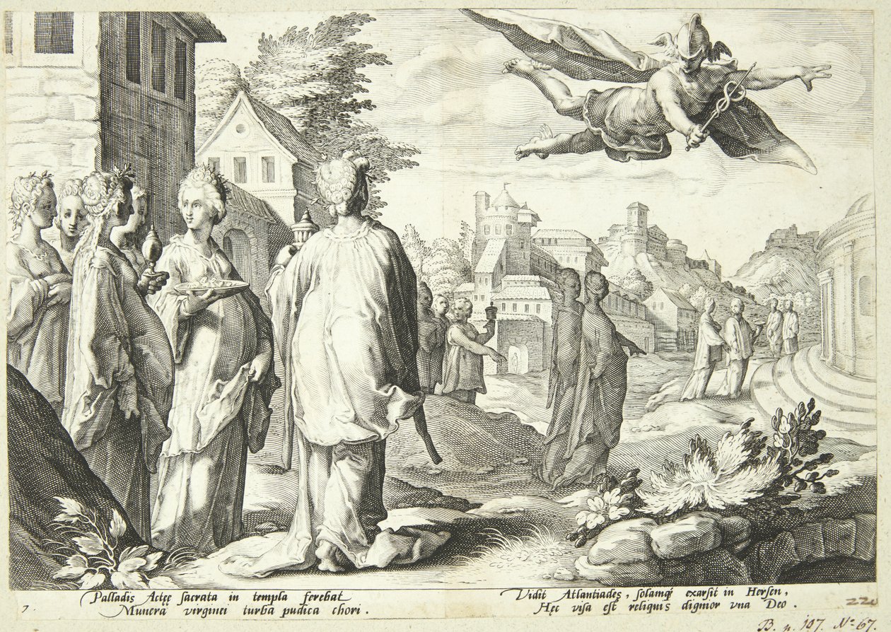 Merkur rakastuu Herseen tekijältä Hendrick Goltzius