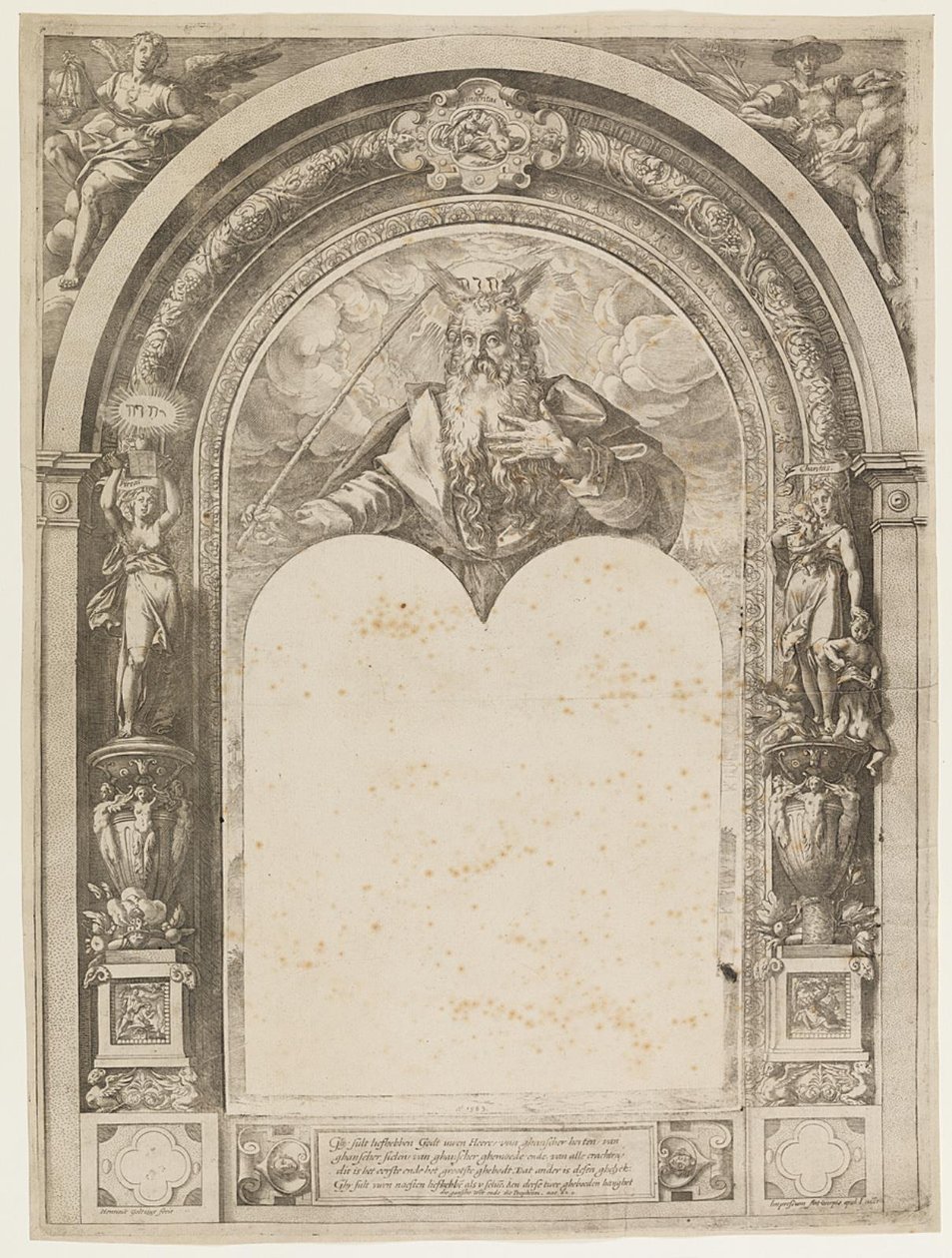 Moisès amb les tauletes dels finlandesos tekijältä Hendrick Goltzius