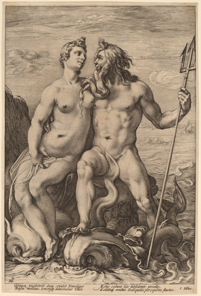 Neptunus ja amfitriitti tekijältä Hendrick Goltzius