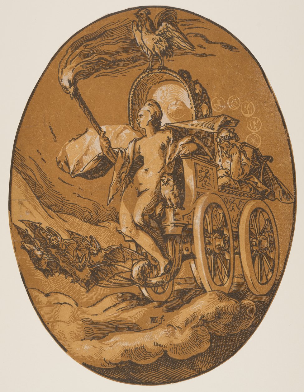 Nox, jumaluuskirjasta The Deities tekijältä Hendrick Goltzius