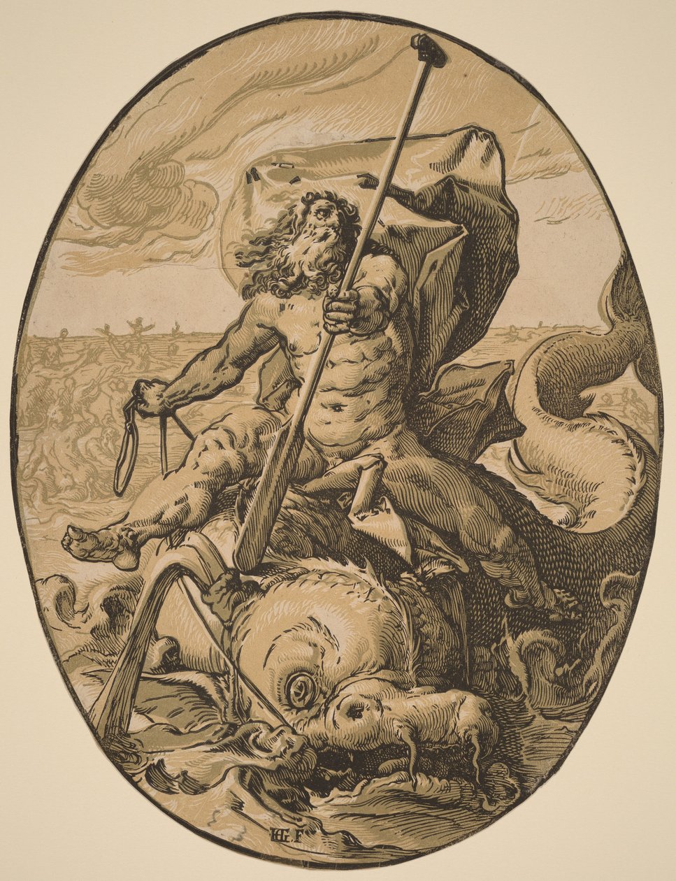 Okeanos tekijältä Hendrick Goltzius