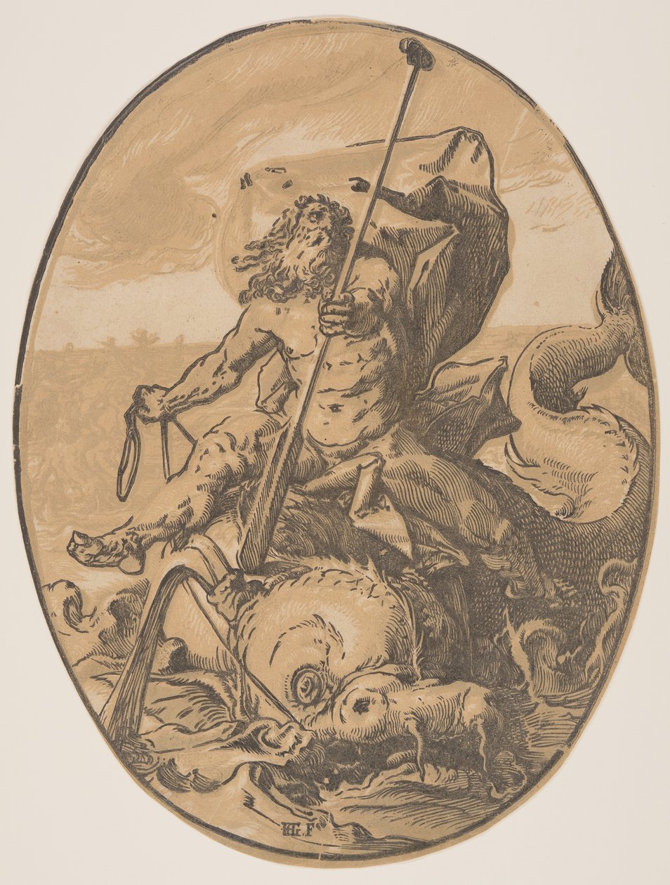 Oseanos, jumaluuskirjasta Jumaluudet tekijältä Hendrick Goltzius