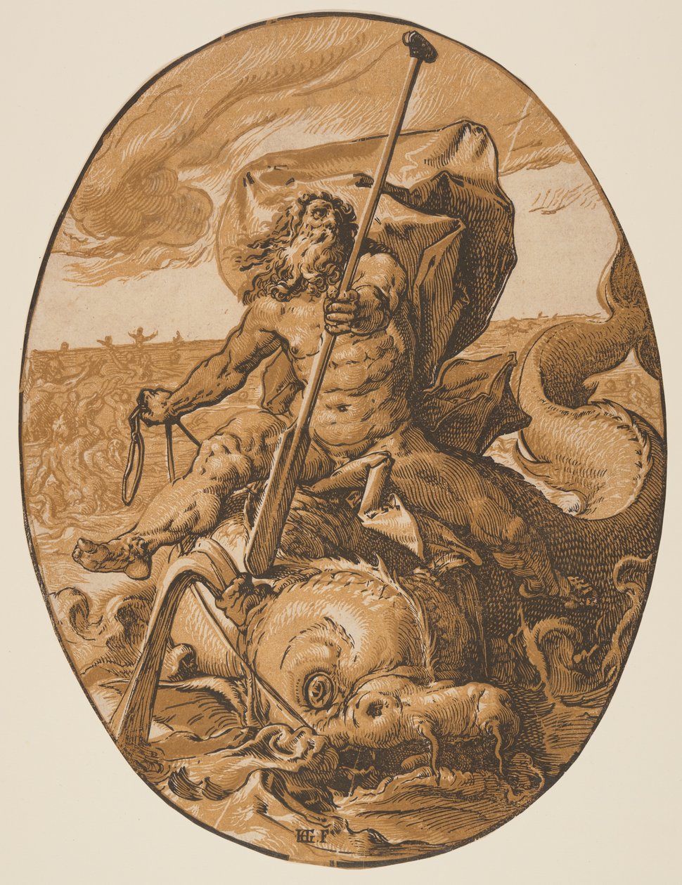 Oseanos, jumaluuskirjasta Jumaluudet tekijältä Hendrick Goltzius
