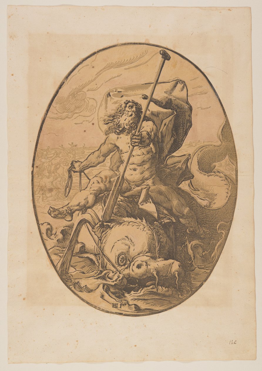 Oseanos, jumaluuskirjasta Jumaluudet tekijältä Hendrick Goltzius