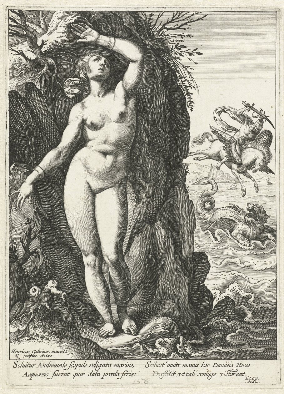 Perseus Andromedassa tekijältä Hendrick Goltzius