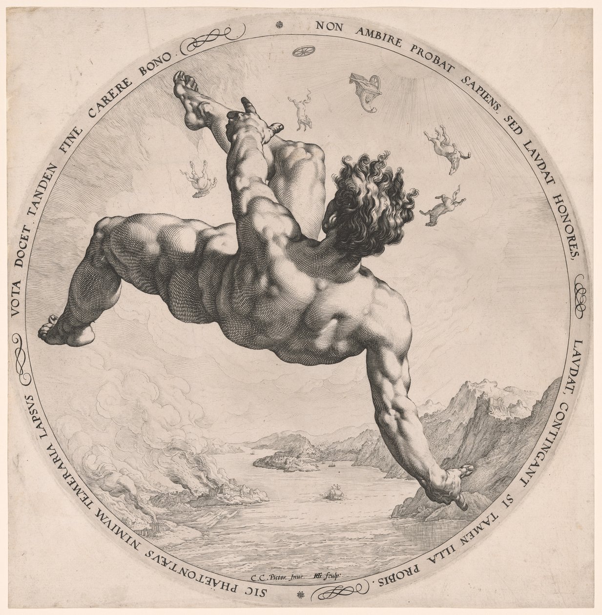 Phaeton, elokuvasta The Four Disgracers (Neljä häpeällistä) tekijältä Hendrick Goltzius