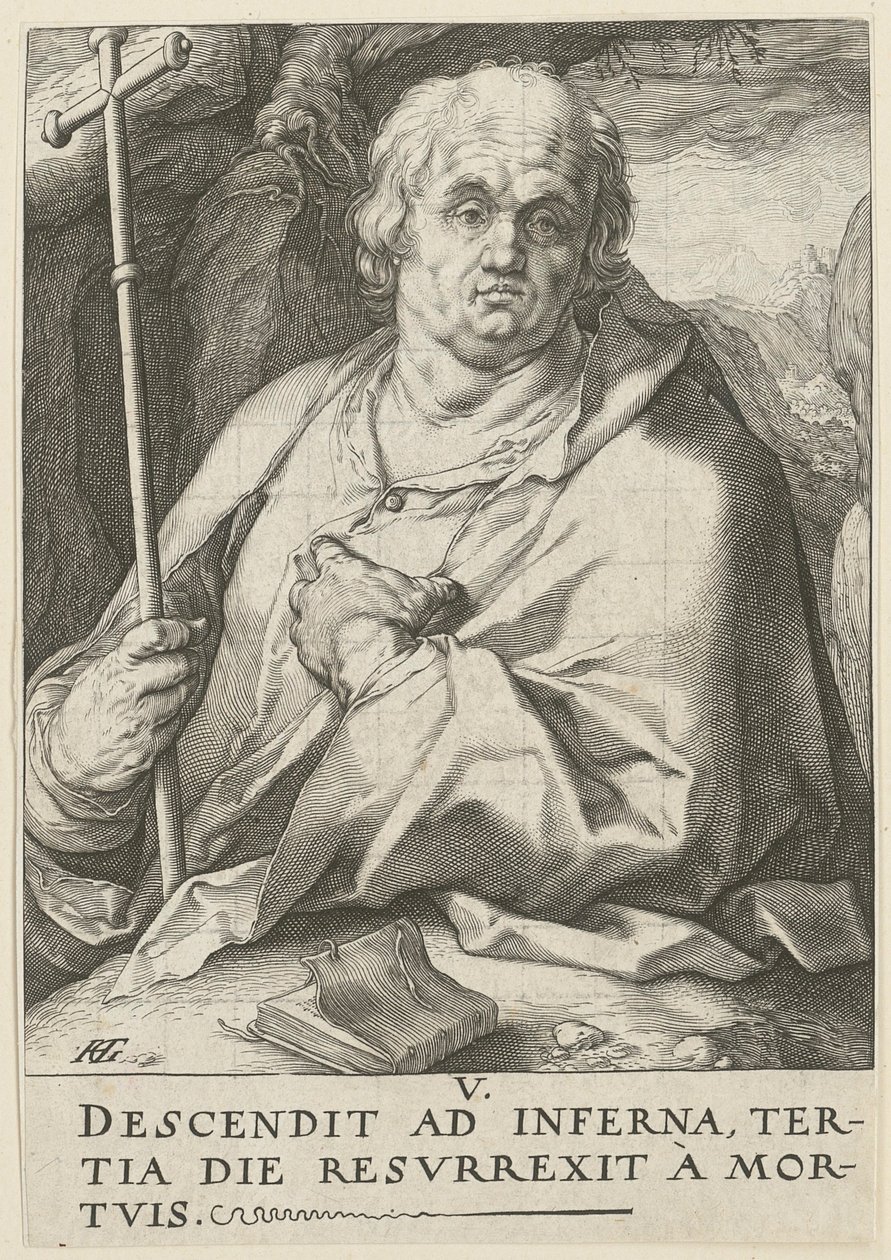 Filippus, sarjan ”Kristus, kaksitoista apostolia ja Paavali” 5. sivu tekijältä Hendrick Goltzius