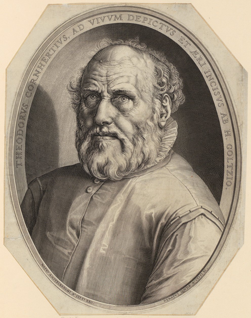 Dirck Volckertsz. Coornhertin muotokuva tekijältä Hendrick Goltzius