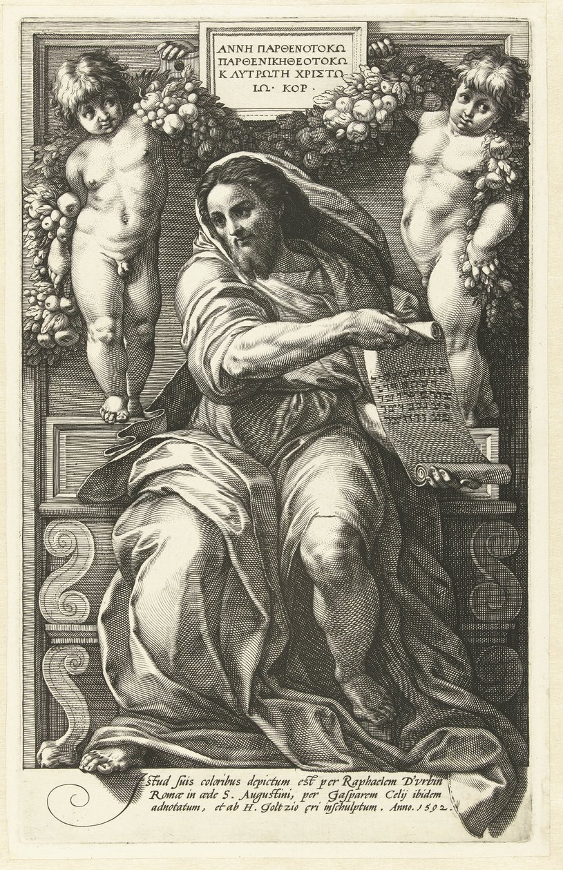 Profeetta Jesaja tekijältä Hendrick Goltzius