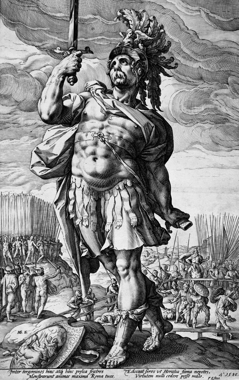 Horatius yleisölle tekijältä Hendrick Goltzius