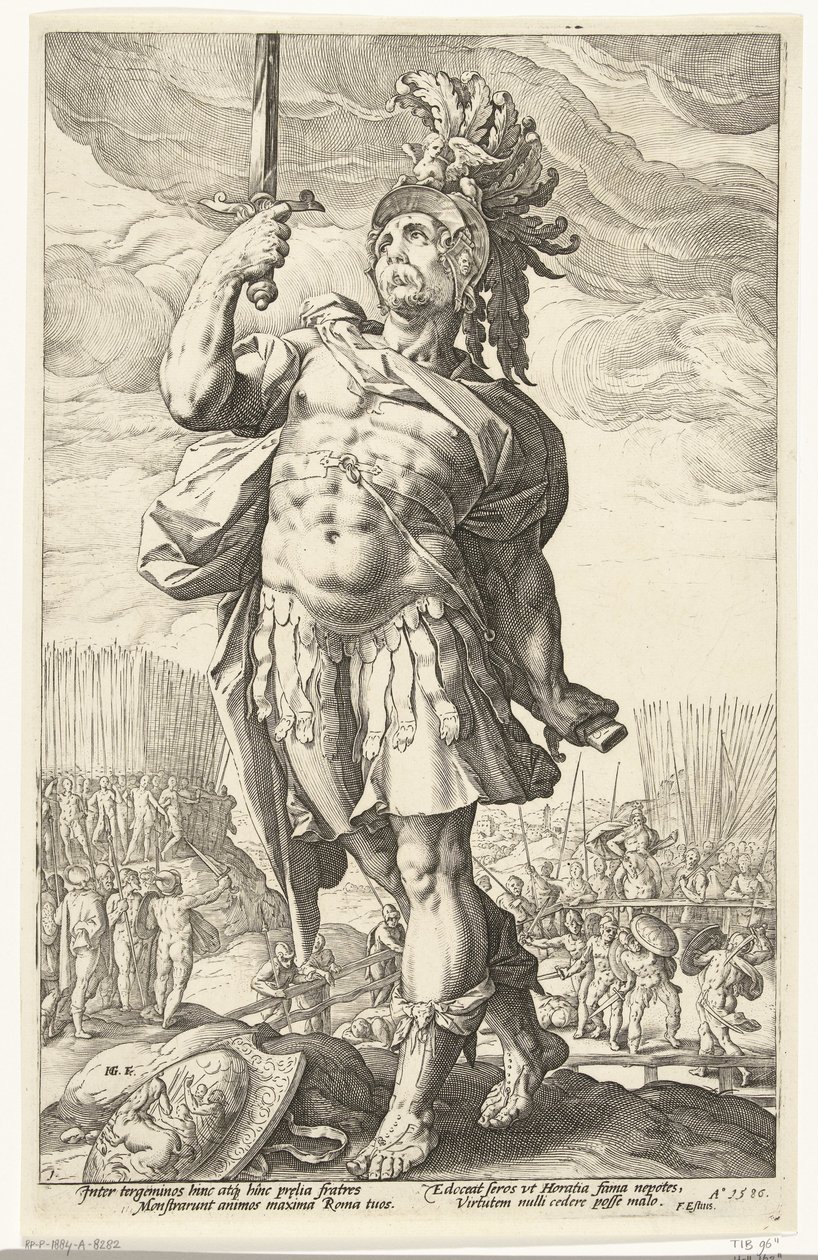 Publius Horatius De Romeinse helden (sarjan nimi) tekijältä Hendrick Goltzius