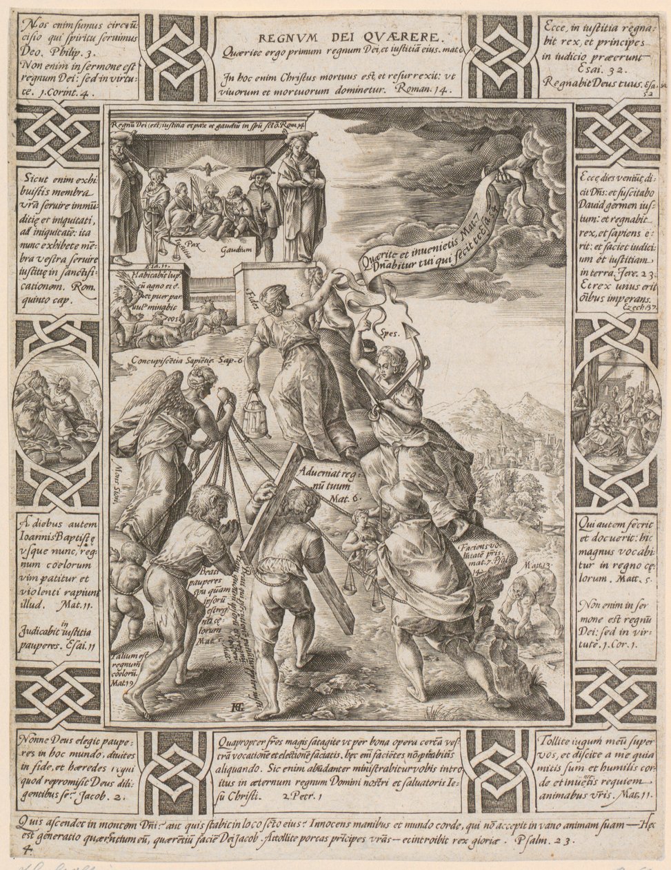 Regnum Dei quaerere, sarjan ”Kristillisen uskon allegoriat” 4. numero tekijältä Hendrick Goltzius