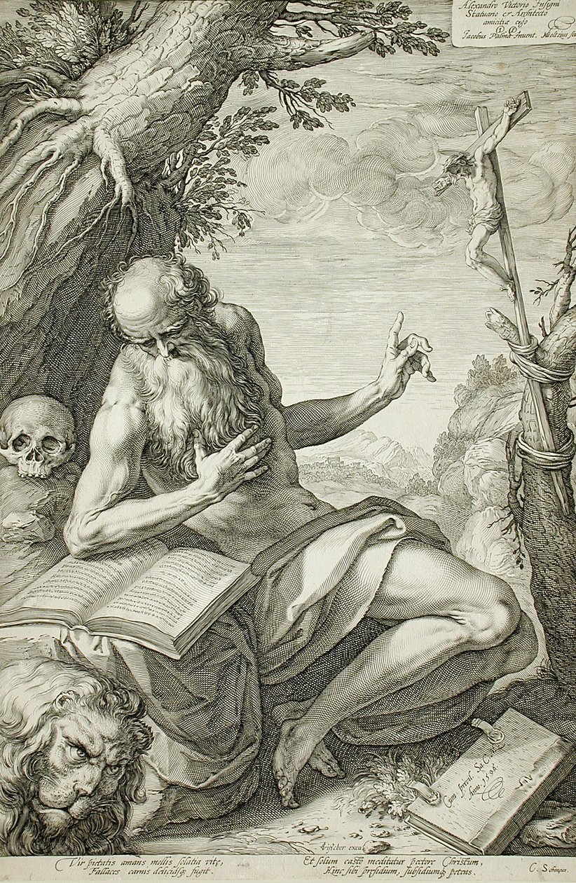 Pyhä Hieronymus tekijältä Hendrick Goltzius