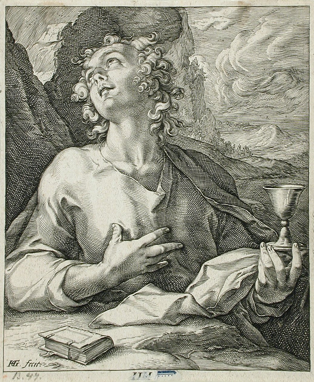 Pyhä Johannes evankelista tekijältä Hendrick Goltzius